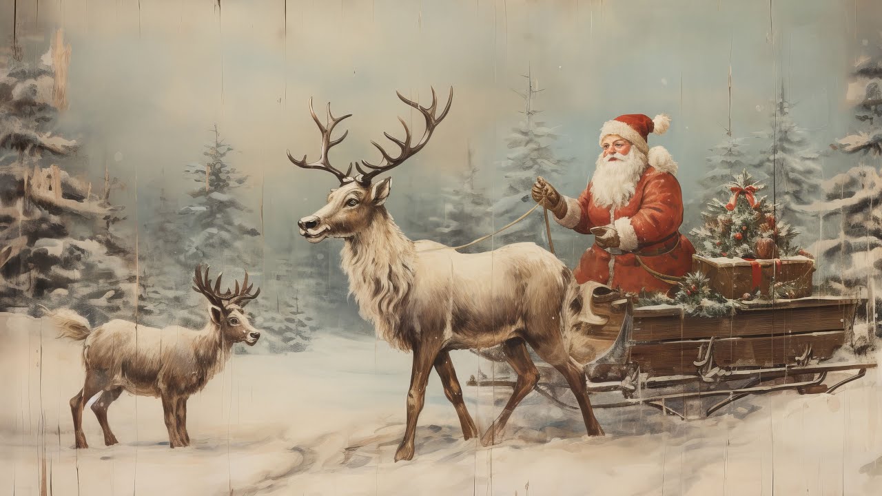 Vintage Christmas TV Art Screensaver 4K Holiday Television Paintings YouTube