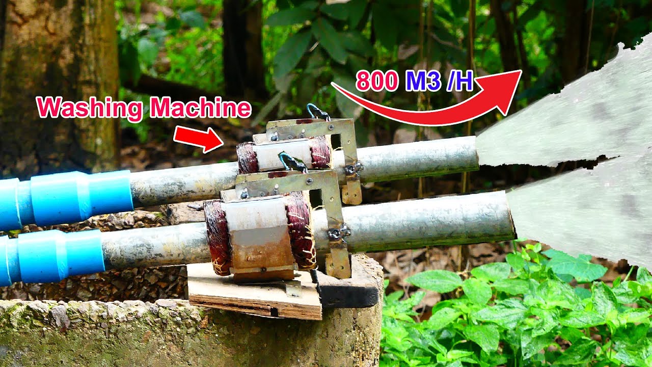 I make high speed water pump from a washing machine motor YouTube