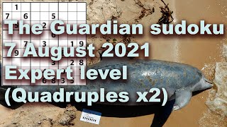 Sudoku solution – The Guardian sudoku 7 August 2021 Expert level screenshot 5
