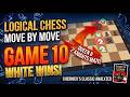 How to destroy the Black Kingside with piece attack. Logical chess game 10