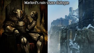 Destiny 2: Warlords ruin shaxx dialogue