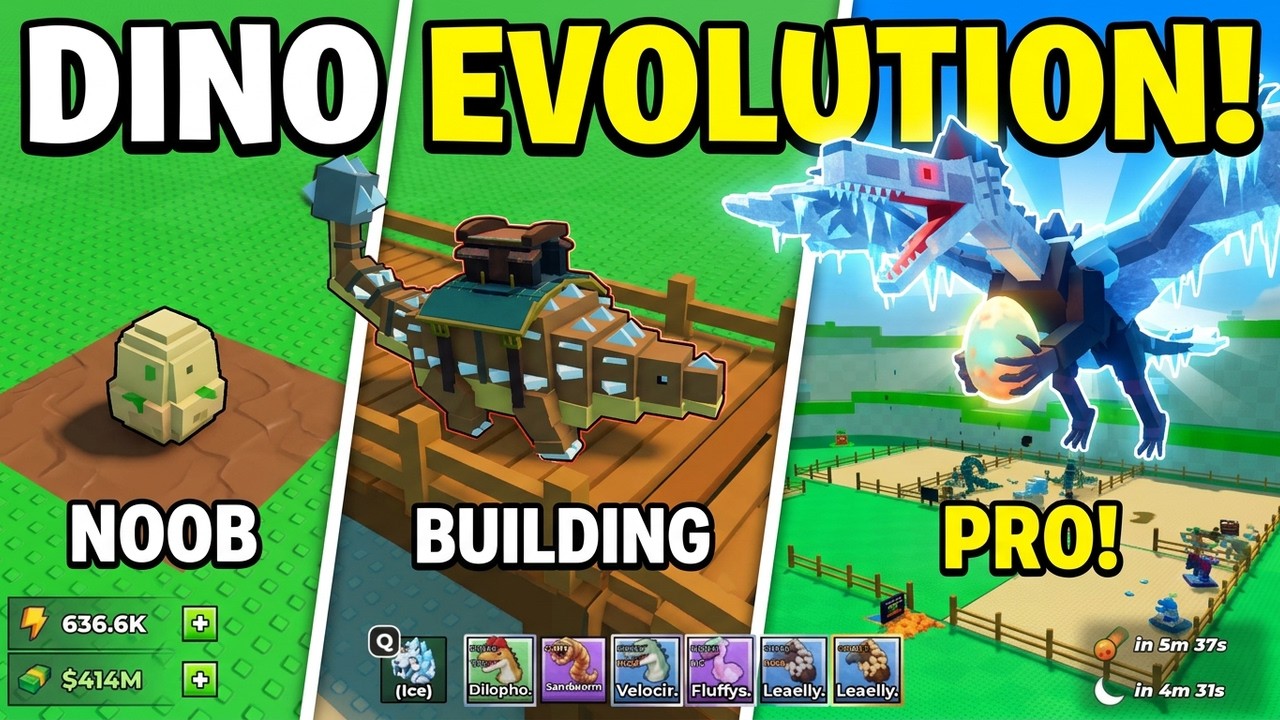 I Hatched Rarest Dino In A Ride A Dino Game! Went From Noob To Pro ...