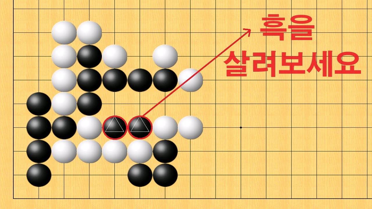 바둑 맥점 사활 - 기가막힌 묘수로 흑을 살려보세요