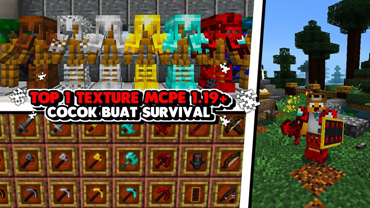 TOP 1 TEXTURE PACK YANG COCOK BUAT KALIAN SURVIVAL MCPE 1.19 - YouTube