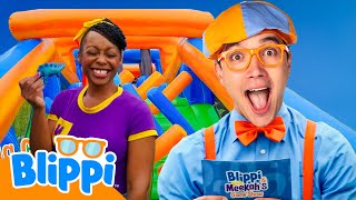 Blippi and Meekah’s Dino Game Show Challenge 🦖🎯 | Blippi Learns Something New 🔵🟠