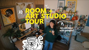 My Small Art Studio Setup ✶ Room & Desk Tour ✏️🌷 working from home | artist diaries vlog