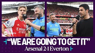 Mikel Arteta \u0026 Martin Odegaard address the Arsenal crowd after Premier League title heartbreak 💔🔴