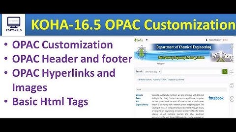 Koha 16.5 OPAC Interface Designing| OPAC Header| OPAC Footer| OPAC Customization in (Hindi/Urdu)