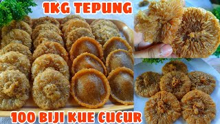 RESEP KUE CUCUR GULA MERAH 1KG TEPUNG EMPUK BERSERAT || RESEP 100 BIJI KUE CUCUR GULA MERAH