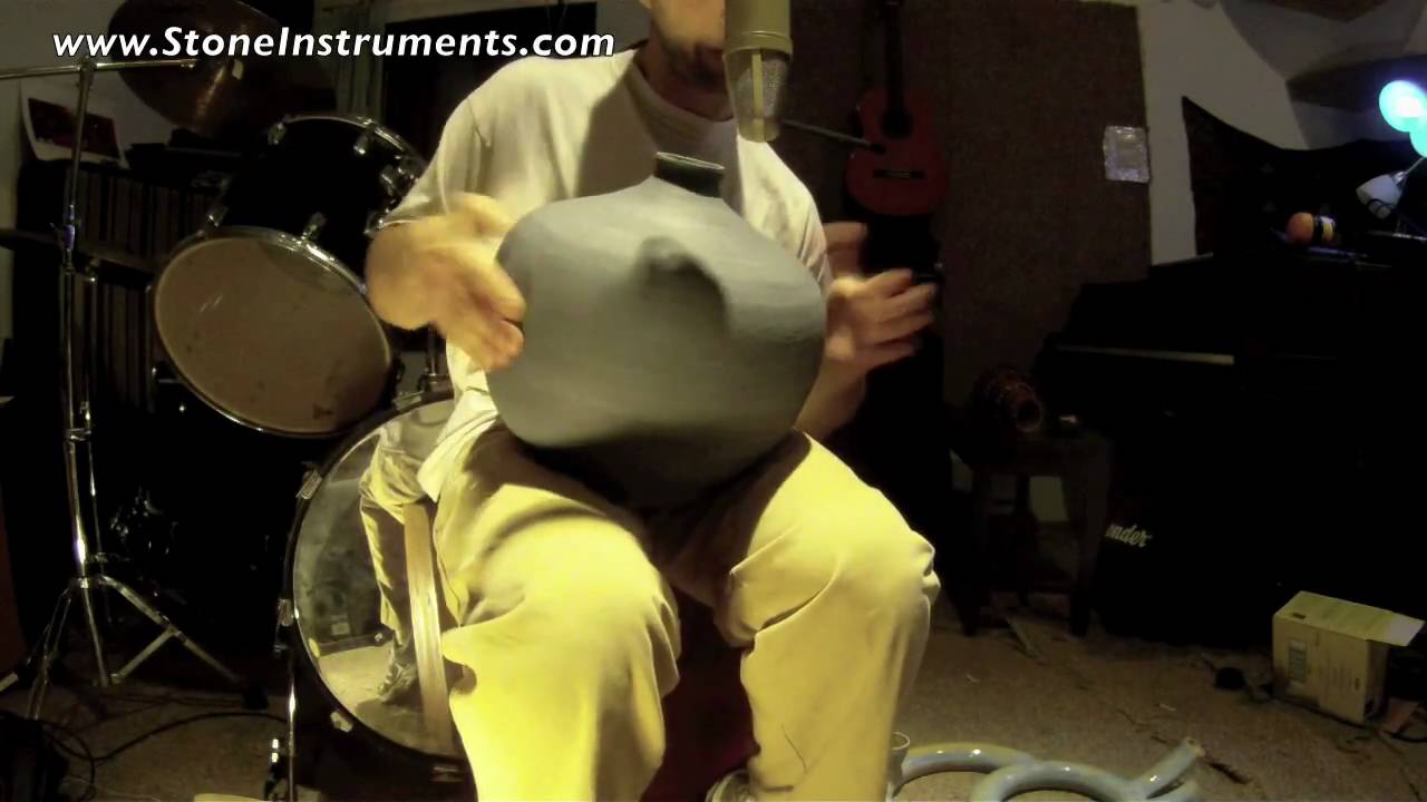 Black-Gray Round Udu - Hand Thrown on the Potter's Wheel