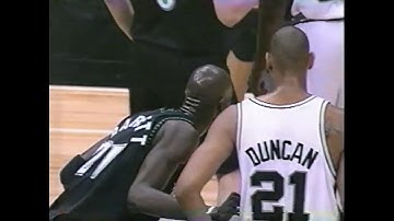 Tim Duncan vs Kevin Garnett / 2001 NBA Playoffs 1round Game 1