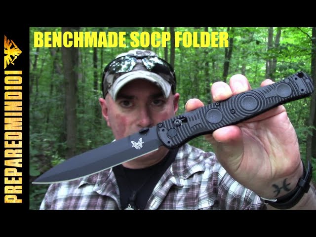 Benchmade 391T SOCP Tactical Folder Knife Blade with Manual Knife Sharpener  