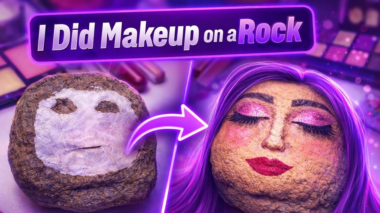  My first long video 👋🏻💜ASMR doing makeup on Rock 🪨 🙀 😍