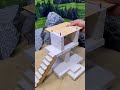 Super White Cement Mini House 🤍🏠 Part 4 #minibuild #minihouse #satisfying #miniature