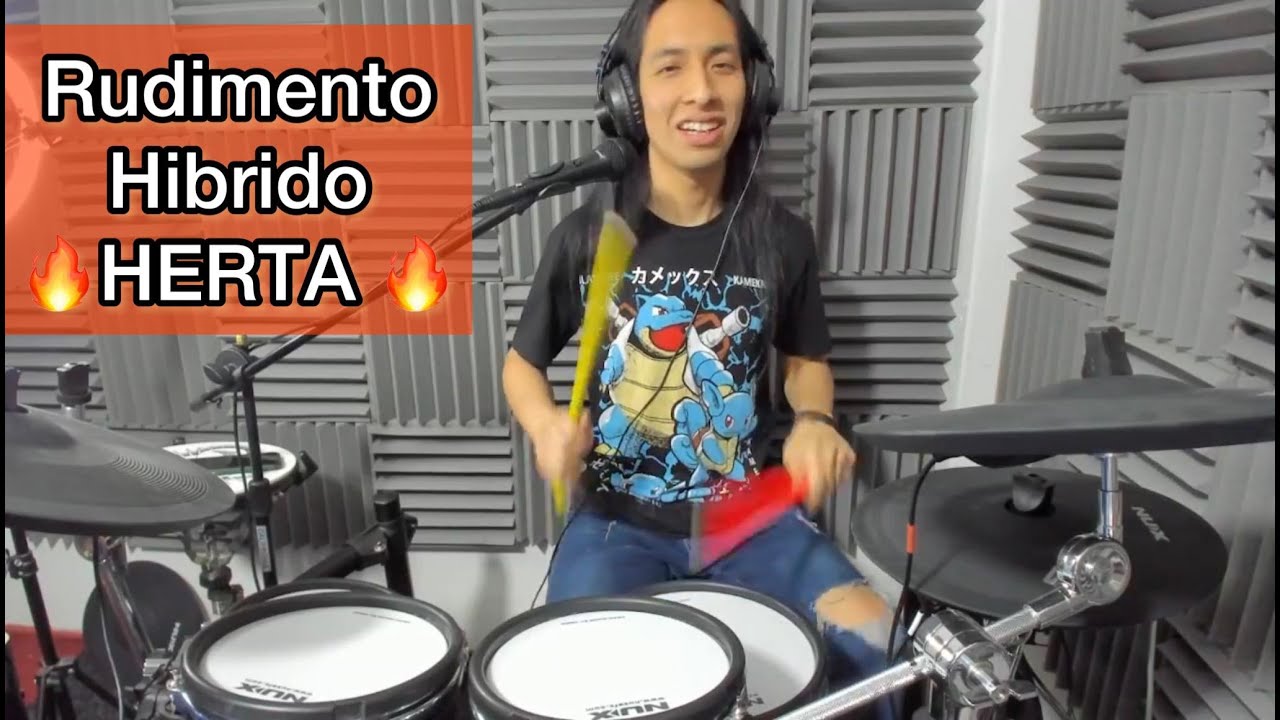 Tutorial de Bateria - Herta Rudimentos hibrido - RIcardo Caldas