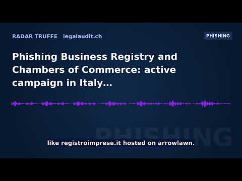 Phishing Business Registry and Chambers of Commerce: active campaign in Italy