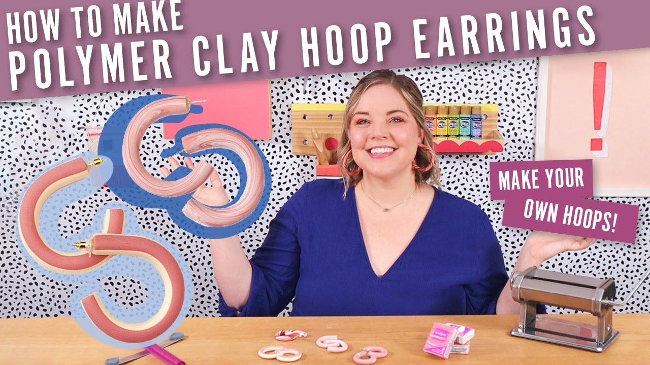 How to Make Clay Hoop Earrings with Oven Bake Clay YouTube