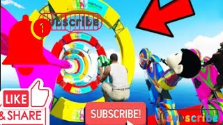 FRANKLIN TRIED IMPOSSIBLE DEEPEST GREEN TUNNEL MEGA PARKOUR RAMP CHALLENGE GTA 5 | SHINCHAN and CHOP