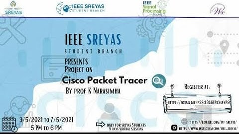 Cisco Packet Tracer Day 1 | IEEE SREYAS Student Branch | Workshop
