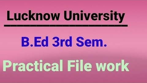 Lucknow University ll B.Ed 3rd semester file work ll The Endurance learning