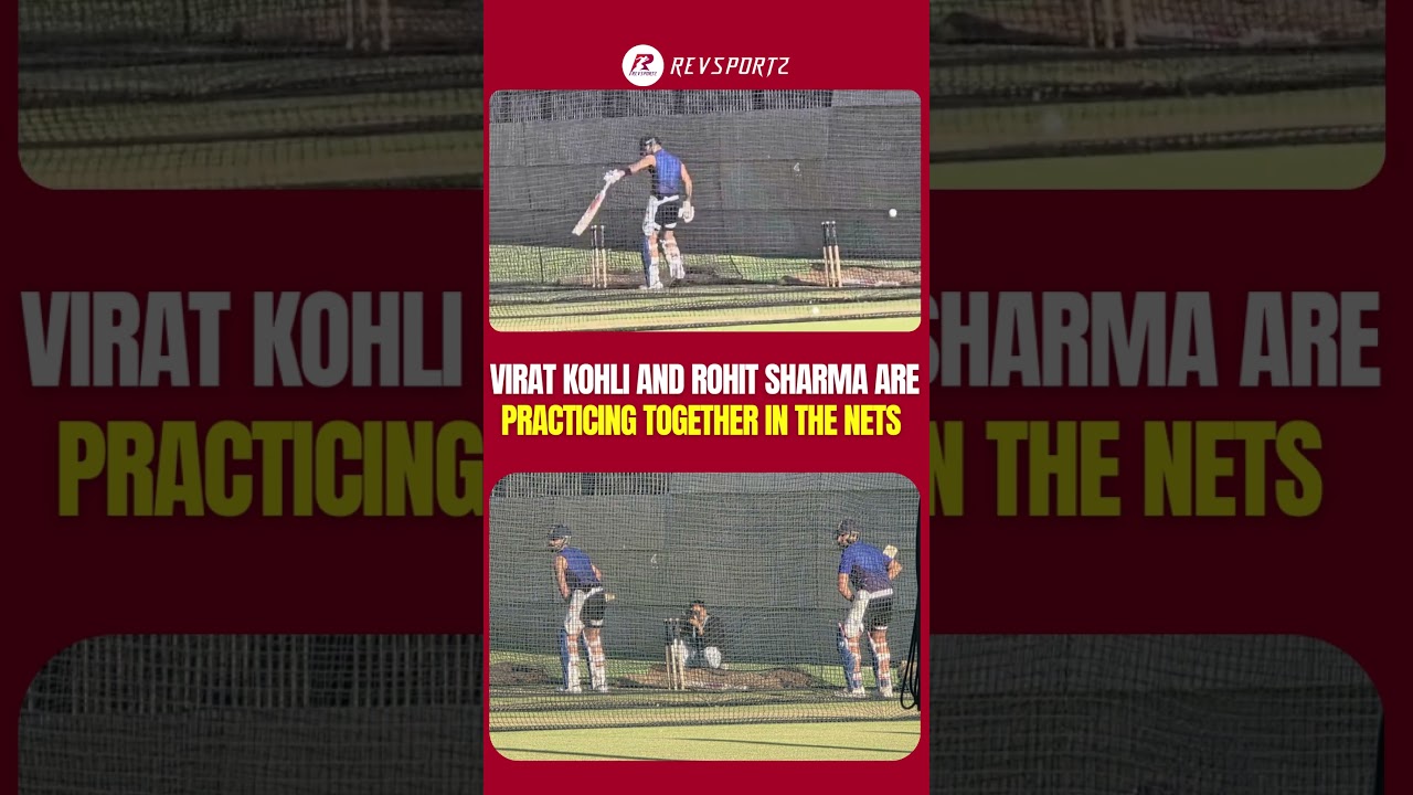 Virat Kohli and Rohit Sharma are practicing together in the nets. 