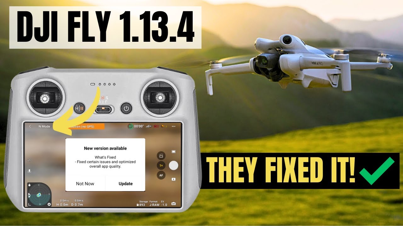 NEW DJI FLY 1.13.4 - RC2 FIXED! DJI Mini 4 Pro / Air 3 FIRMWARE UPDATE!