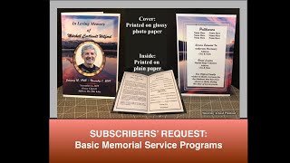 SUBSCRIBERS’ REQUEST:  Basic Memorial Service / Funeral Program
