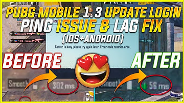 After 1.3.0 Update Pubg Mobile Ping Issue & Lag Fix(IOS+ANDROID) in 1 minutes | #PubgErrorFix