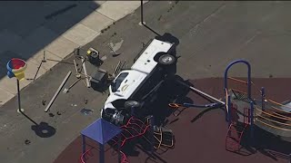 Witnesses shaken after stolen truck overturns