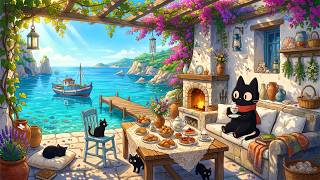 Sunny Ocean Café ☕🌺 Relaxing Lofi Music for Work and Focus