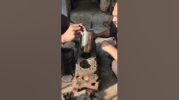 Engine Cylinder Sleeve Installation | Heavy Duty Precision Work #shorts #engine #mechanic #viral