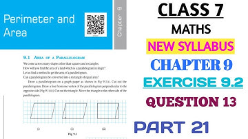 CLASS 7 MATHS CHAPTER 9 PERIMETER AND AREA EXERCISE 9.2 QUESTION 13 PART 21 (NEW BOOK)  @nksclasses