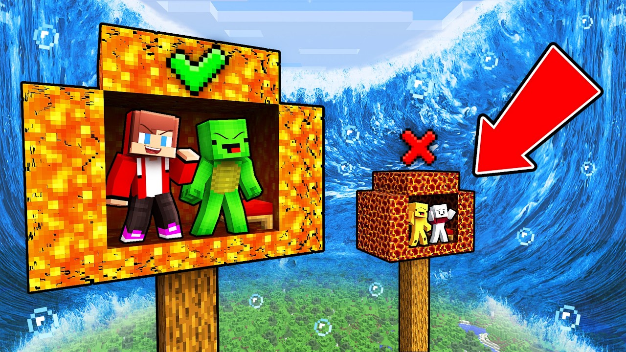 Mikey & JJ LAVA TREE vs WATER TSUNAMI in Minecraft - Maizen