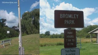 American Flag cut down from pole at Bromley Park