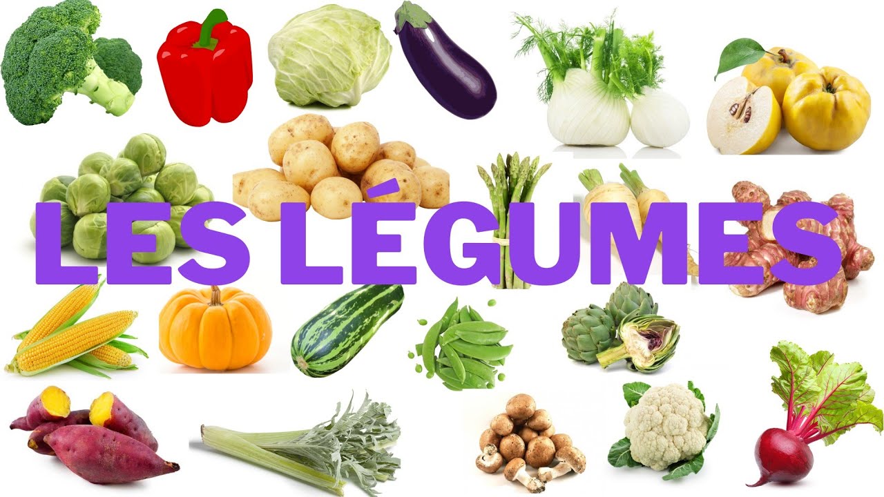 Apprendre 40 noms de légumes en français facilement. Découvrir les noms des  légumes. 🍅 🥕 🍆 🌽. 