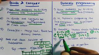 Differnce Between Divide and conquer and dynamic programming||Design Analysis and Algorithm screenshot 4