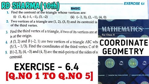 RD SHARMA CLASS 10 COORDINATE GEOMETRY EXERCISE -6.4[Q.NO 1 TO 5] MATH FEAR | CHAPTER 6 | CBSE