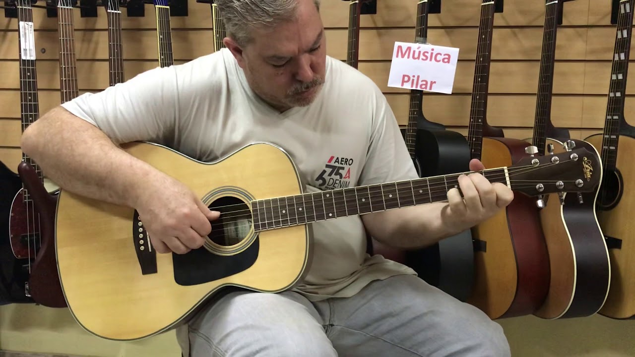 Guitarra Acustica Aria Af20 Musicapilar - YouTube