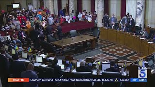 Despite protests, L.A. City Council votes to ban homeless camps near schools