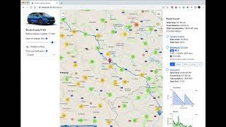 Showcase of our EV routing algorithm with charging planner