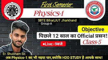 Physics-1 Objective Question Previous Year|Applied physics-1 Important MCQ By H2O Study|SBTE Bihar|