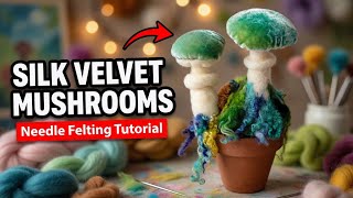 Silk Velvet Needle Felted Mushrooms (Easy Technique)