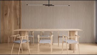 Panacea Wood Slats Wallpaper Light Oak Belgravia 1158 - 3D Room