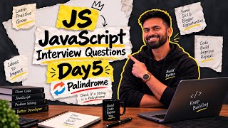 #5 Check Palindrome String | JavaScript Interview Questions | Abbyshek Sharma