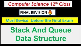 stack Queue  Data Structure 12th class || stack Queue Implementation in python  12th class