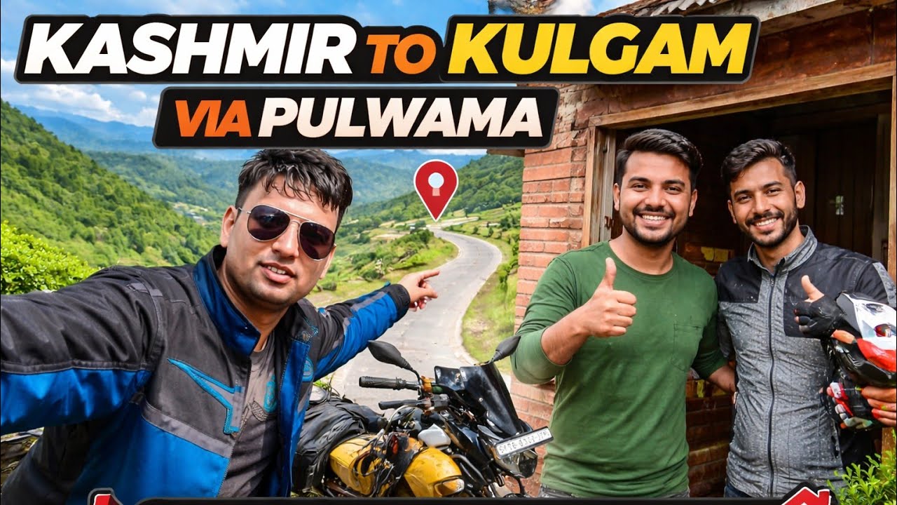 Kashmir to Kulgam via Pulwama || subscriber nae ghar par kiya invite 😊 India cool Rider vlog 
