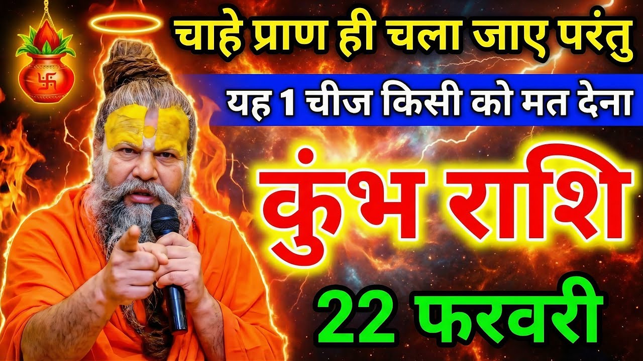 कुंभ राशि 22 जनवरी ⚠️ यह 1 चीज भूलकर भी किसी को मत देना,सबसे बड़ा खतरा है,तुम्हारा खेल खत्म कर देगा,