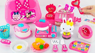 Satisfying with Unboxing Cute Pink Rabbit Kitchen Playset, Bunny Laundry Set Toys ASMR and DIY House