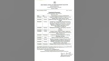 Revised Routine  2022 Class 12 &  Class  11 West Bengal Higher Secondary  Board  Education