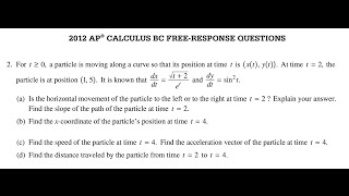 2012 ap calculus bc free response question 2